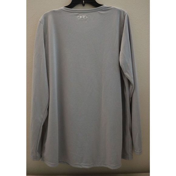 Under Armour 137685 Women Sz XL Mod Gray Light Heather/White Team Tech L/S Shirt - Picture 2 of 5